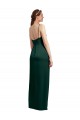 Low Back Spaghetti Straps Stretch Satin Hunter Long Prom Dress Canada Shop