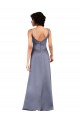 V-Neck Silky Satin Black Long Prom Dress Canada Shop