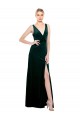 V-Back V-Neck Stretch Velvet Dark Green Long Sexy Prom Dress Canada Shop