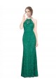 Low Back Halter Neck Lace Dark Green Long Prom Dress Canada Shop