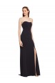 Low Back Strapless Stretch Crepe Dark Navy Long Bridal Party Dress Canada Shop