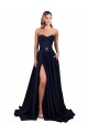 Low Back Sweetheart Stretch Crepe Dark Navy Long Prom Dress Canada Shop