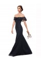 Off the Shoulder Lace Dark Navy Long Prom Dress Canada Shop
