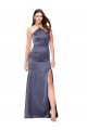 Low Back Halter Neck Silky Satin Dusk Long Sexy Prom Dress Canada Shop