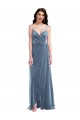Low Back Sweetheart Stretch Velvet Dusty Blue Long Prom Dress Canada Shop