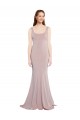 Scoop Neck Stretch Crepe Dusty Pink Long Prom Dress Canada Shop