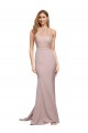 Sweetheart Stretch Crepe Dusty Pink Sweep Train Bridesmaid Gown Canada Shop