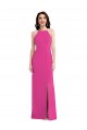 Open Back Halter Neck Stretch Crepe Fuchsia Long Prom Dress Canada Shop