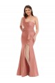 One Shoulder Silky Satin Georgia Peach Long Plus Size Prom Dress Canada Shop