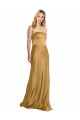 Strapless Stretch Satin Gold Long Prom Dress Canada Shop