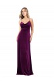 Open Back Scoop Neck Stretch Velvet Grape Long Prom Dress Canada Shop