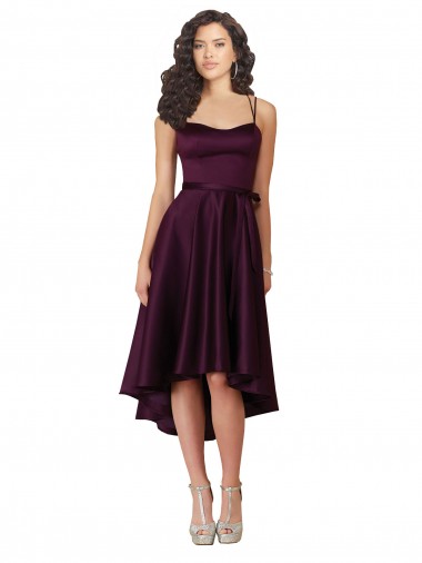Open Back Sweetheart Satin Grape Short Prom Dress Canada Shop