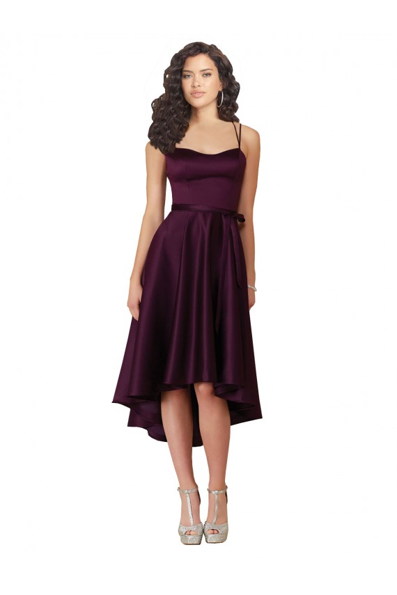 Open Back Sweetheart Satin Grape Short Prom Dress Canada Shop