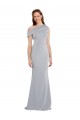 One Shoulder Stretch Crepe Grey Long Prom Dress Canada Shop