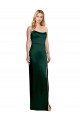 Scoop Neck Stretch Satin Hunter Long Prom Dress Canada Shop