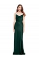 V-Back Cowl Neck Stretch Satin Hunter Long Prom Dress Canada Shop
