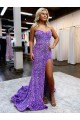 Sweetheart Velvet Sequin Lavender Court Train Prom Dress Canada Shop