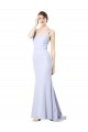 Spaghetti Straps Stretch Crepe Light Sky Blue Long Prom Dress Canada Shop