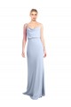 V-Back Cowl Neck Stretch Crepe Light Sky Blue Long Prom Dress Canada Shop