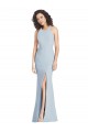 Open Back Halter Neck Stretch Crepe Light Sky Blue Long Formal Bridesmaid Gown Canada Shop