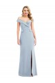 Off the Shoulder Stretch Crepe Light Sky Blue Long Formal Bridesmaid Gown Canada Shop