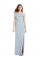 Off the Shoulder Stretch Crepe Light Sky Blue Long Prom Dress Canada Shop