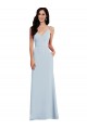 V-Back Spaghetti Straps Stretch Crepe Light Sky Blue Long Prom Dress Canada Shop