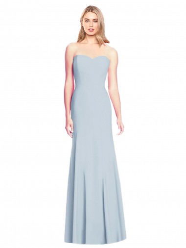 Low Back Sweetheart Stretch Crepe Light Sky Blue Long Bridesmaid Gown Canada Shop