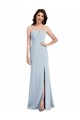 Low Back V-Neck Stretch Crepe Light Sky Blue Long Formal Bridesmaid Gown Canada Shop