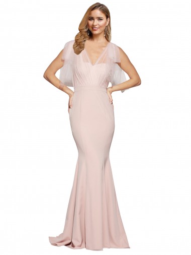 Low Back Sweetheart Stretch Crepe & Tulle Mauve Long Prom Dress Canada Shop