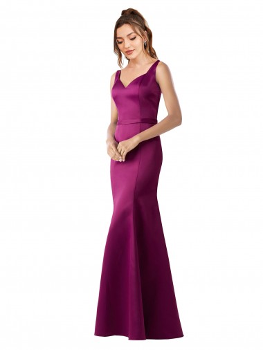 Open Back Bateau Neck Satin Merlot Long Sexy Prom Dress Canada Shop
