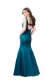Bateau Neck Satin Peacock Blue Long Prom Dress Canada Shop