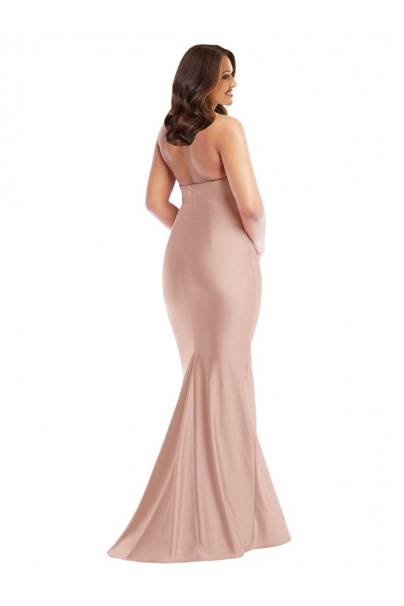 Open Back Halter Neck Silky Satin Dusty Pink Long Plus Size Prom Dress Canada Shop