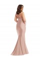 Open Back Halter Neck Silky Satin Dusty Pink Long Plus Size Prom Dress Canada Shop