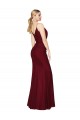 V-Back V-Neck Soft Chiffon Burgundy Long Sexy Prom Dress Canada Shop