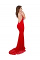 Open Back High Neck Lace Red Long Sexy Prom Dress Canada Shop