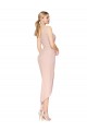 V-Back Spaghetti Straps Stretch Crepe Mauve Knee Length Prom Dress Canada Shop