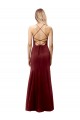 Open Back Halter Neck Stretch Crepe Burgundy Gold Long Prom Dress Canada Shop