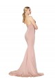 Low Back Sweetheart Stretch Crepe Mauve Long Sexy Prom Dress Canada Shop