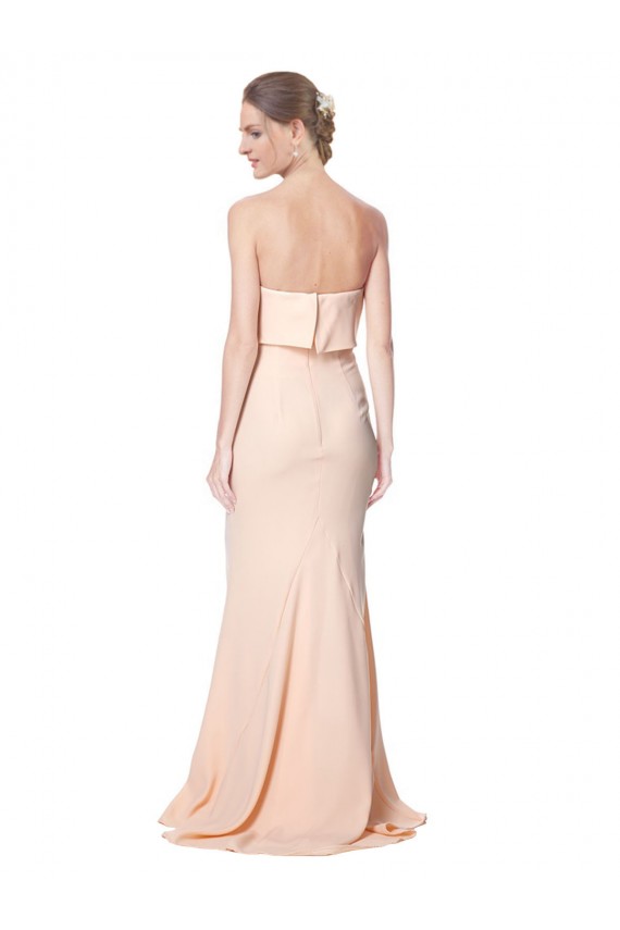Strapless Stretch Crepe Nude Long Prom Dress Canada Shop