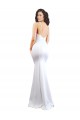 Low Back Spaghetti Straps Stretch Crepe White Long Sexy Prom Dress Canada Shop