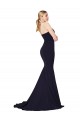 Sweetheart Stretch Crepe Dark Navy Sweep Train Bridal Party Dress Canada Shop