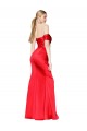 Off the Shoulder Stretch Satin Red Long Sexy Prom Dress Canada Shop