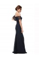 Off the Shoulder Lace Dark Navy Long Prom Dress Canada Shop