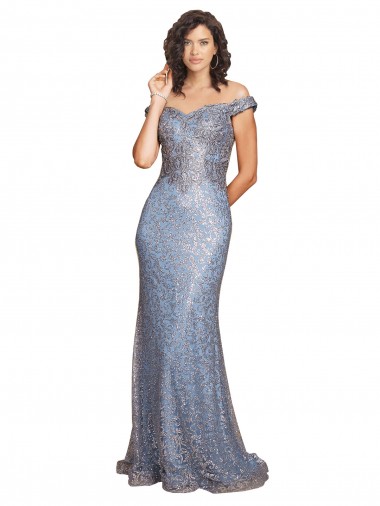 Off the Shoulder Sequin Long Prom Dress Canada Shop