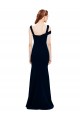Off the Shoulder Stretch Crepe Dark Navy Long Prom Dress Canada Shop