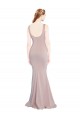 Scoop Neck Stretch Crepe Dusty Pink Long Prom Dress Canada Shop