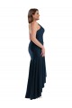 Spaghetti Straps Silky Satin Dark Navy Long Plus Size Prom Dress Canada Shop