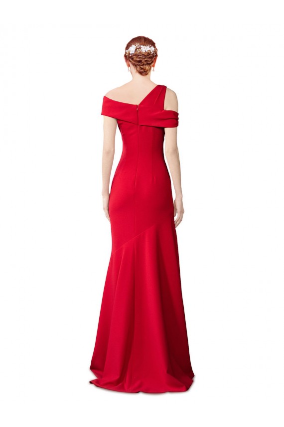 Stretch Crepe Red Long Bridal Party Dress Canada Shop