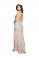 Open Back Spaghetti Straps Sequin & Sparkling Sequin Champagne Long Sexy Prom Dress Canada Shop